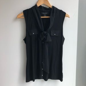 White House Black Market Tie Neck Button Down Top